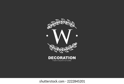 W logo floral vector for identity company. initial letter nature template vector illustration for your brand.