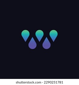 W logo in the form of drops. Vector