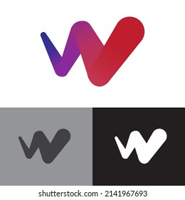 W logo gradation modern, luxurious and simple, suitable for a variety of brand logos