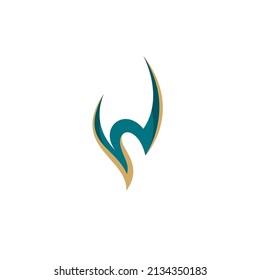 Logotipo W con combinación de color verde