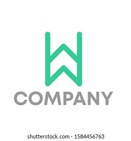 w logo icon design template sign