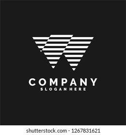 W logo illustration, logo template