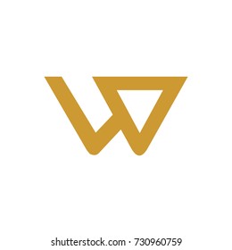 W logo initial letter design template vector with arrow accent 