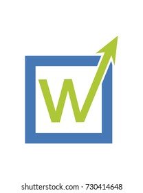 W logo initial letter template design vector
