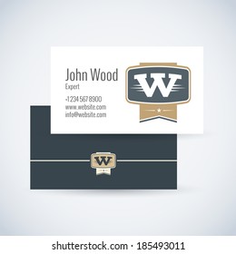 W Logo Initials Business Card Business Card Template With Initial Emblem Letter W W Logo Initials Business Card White Star Conceptual Background Scene Performance Sign Empty Marketing Letterpress Shad