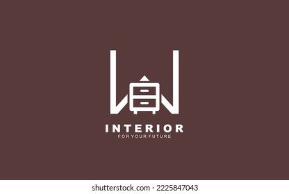 W Logo Inneneinrichtung für Bauunternehmen. Vektorgrafik für Ihre Marke.