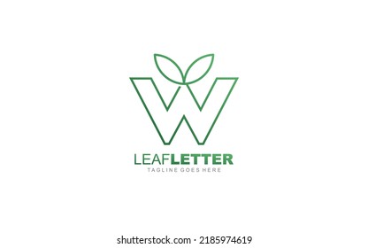 W logo leaf for identity. nature template vector illustration for your brand.