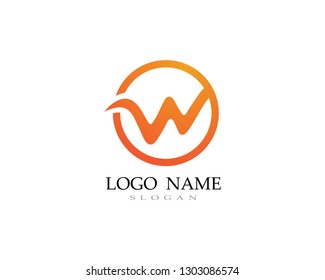 W logo letter business vector