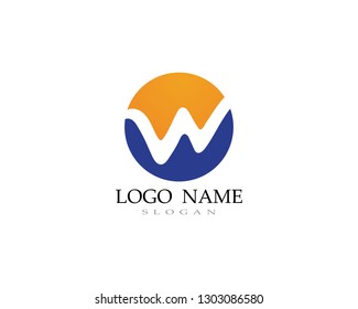 W logo letter business vector