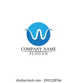 W logo letter business vector