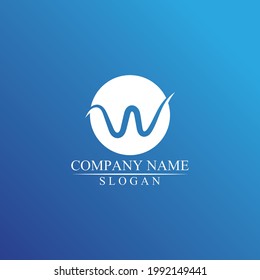 W logo letter business vector