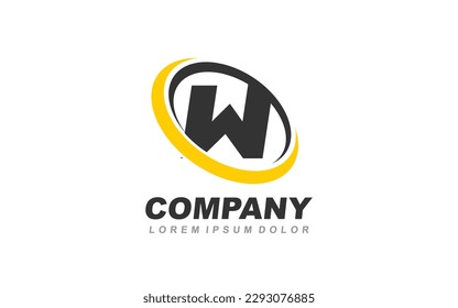 W Logo letter with CIRCLE concept for template 