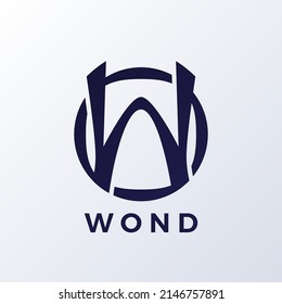 W Logo letter Design With Circle Line. Initial W Logo Design Vector Template. Letter W Abstract Luxury Circle Letter WO Logo Vector