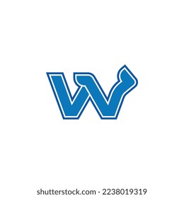 W logo, W letter logo design, Monogram.  Mountain  Design Template Vector monogram. Modern letters W.  Letter Line Circle  Design Template