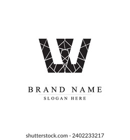 Diseño de letra con logotipo W sobre fondo blanco. concepto de letra de logotipo monograma Diseño del logotipo del icono W. diseño de iconos de letras elegantes y profesionales sobre fondo blanco. W	
