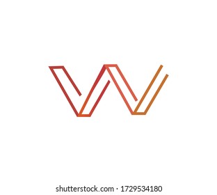 Logo de W. Icono moderno de ilustración vectorial de diseño de letras W.