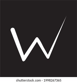 LOGO. W ICONO DE MONOGRAMA MODERNO DE ILUSTRACIÓN DE VECTORES DE DISEÑO DE CARTAS.