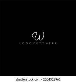 W logo, W letter logo, hand written logo