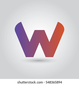 w logo letter typography design for brand and company identity