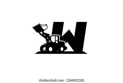 W Logo mit Loader-Buchstabenkonzept für Vorlage