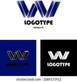 w logo made with books