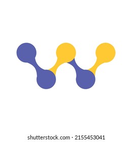 w logo made with two colors