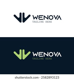 W logo minimalist creative professional modern we nova letter design