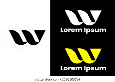 W Logo - Minimalist Geometric Logo: A Monochrome, High-Contrast, and Versatile Design