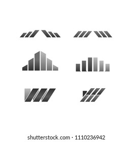 W and W logo modern line set