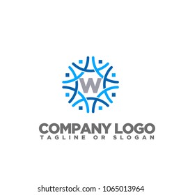 W LOGO MODERN TEMPLATE