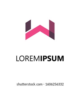 W logo. Modern template design.