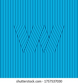 W logo. W monogram consist of contrast stripes. Optical illusion. Network, web, UI icon.