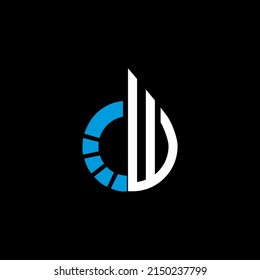 Monograma del logotipo W aislado en la plantilla de diseño de elementos de círculo