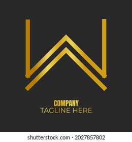 Monograma W y A con logotipo, signo inicial de identidad de estilo mínimo. Logotipo de emblema del vector de línea paralela de gradiente dorado para la invitación de iniciales de tarjeta de visita. logotipo para empresa o marca