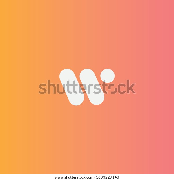 W Logo Orange Yellow Gradient Background Stock Vector (Royalty Free ...