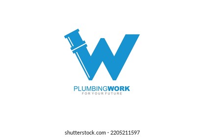 W logo plumbing for identity. letter template vector illustration for your brand.