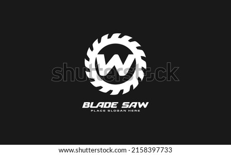 W logo sawmill vector for woodworking company. initial letter carpentry template vector illustration for your brand.
