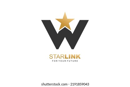 W logo star for branding company. letter template vector illustration for your brand.