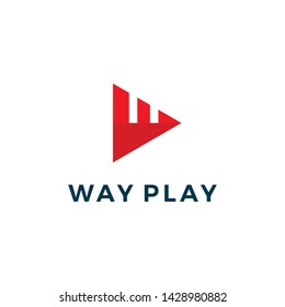 W logo symbol
Combination Letter W + Play Symbol