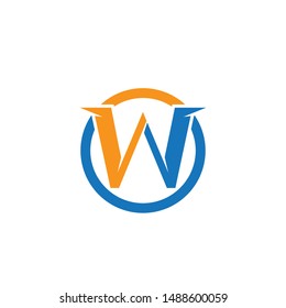 W logo and symbol  template