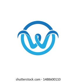 W logo and symbol  template