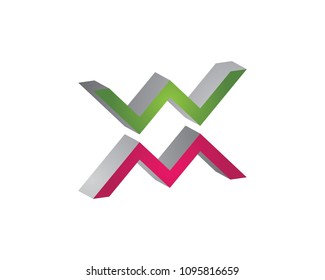 W logo and symbols 3d