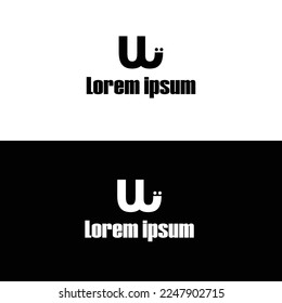 plantilla de logotipo de w simple en blanco y negro 