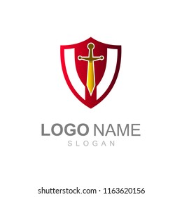 W logo with a variety of shields and a simple look, shield and sword logo template, the logo is ready for use