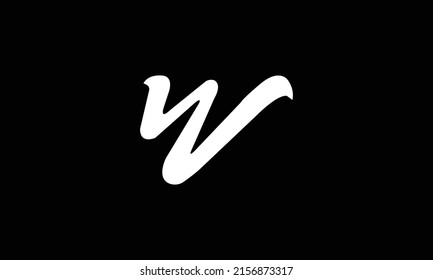 W Logo. Vector Graphic Branding Letter Element. Black Background.