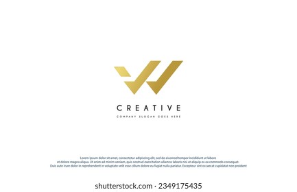 W Logo. Vector Graphic Branding Letter Element. white Background.