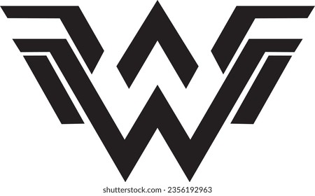 w Logo. Vector Graphic Branding Letter Element. grey Background.