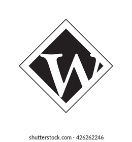 W Logo.. Vector Graphic Business Branding Letter Element Illustration. Cube Negative Space Design. White Background