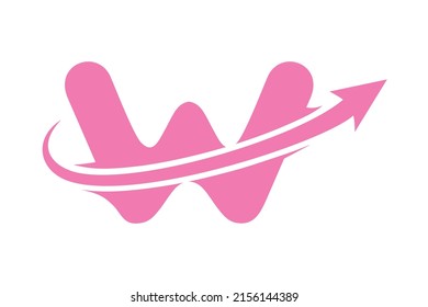 W Logo Vector Icon Symbol Template. W Arrow Logo. W Logo Design