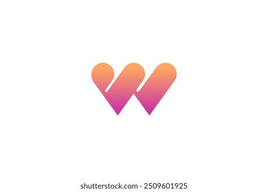 W logo vector illustration silhouette designs template